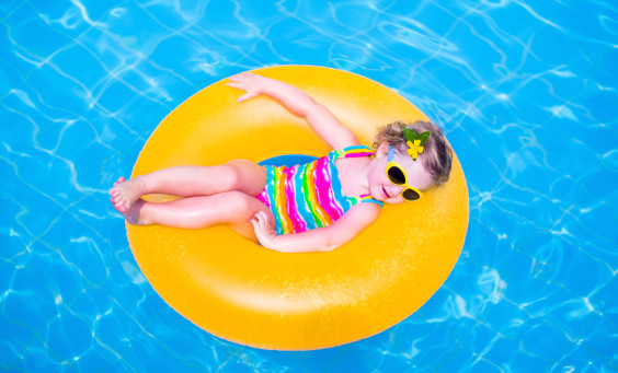Toddler Girl on Floatie
