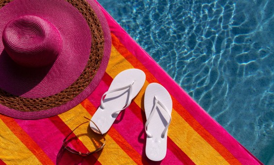 Flip flops by pool